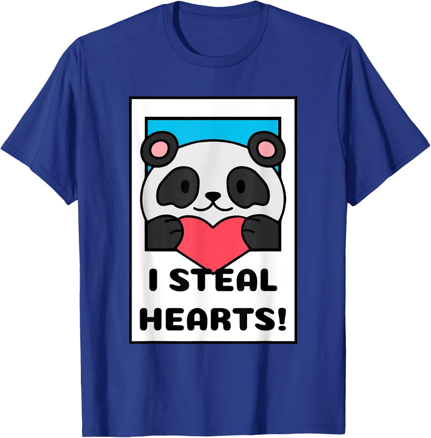 I Steal Hearts | Cute Adorable Heart Panda T-Shirt - T-Shirt | Royal
