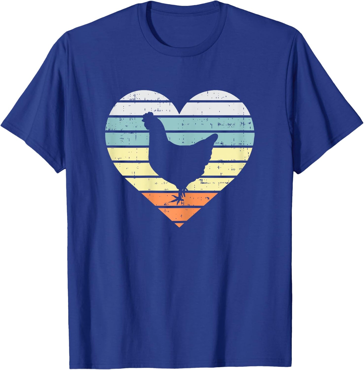 Chicken Heart Retro Farm Animal Farming Country Farmer Gift T-Shirt - T-Shirt | Royal