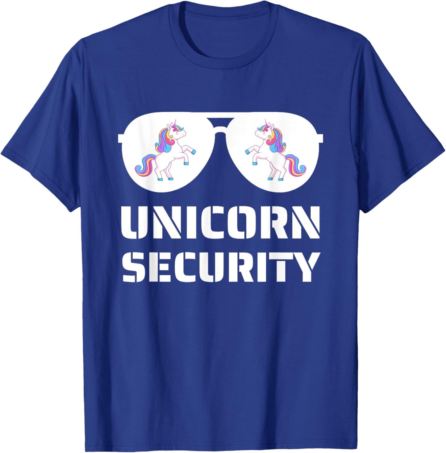 Halloween Dad Mom Daughter Adult Costume Unicorn Security T-Shirt - T-Shirt | Royal