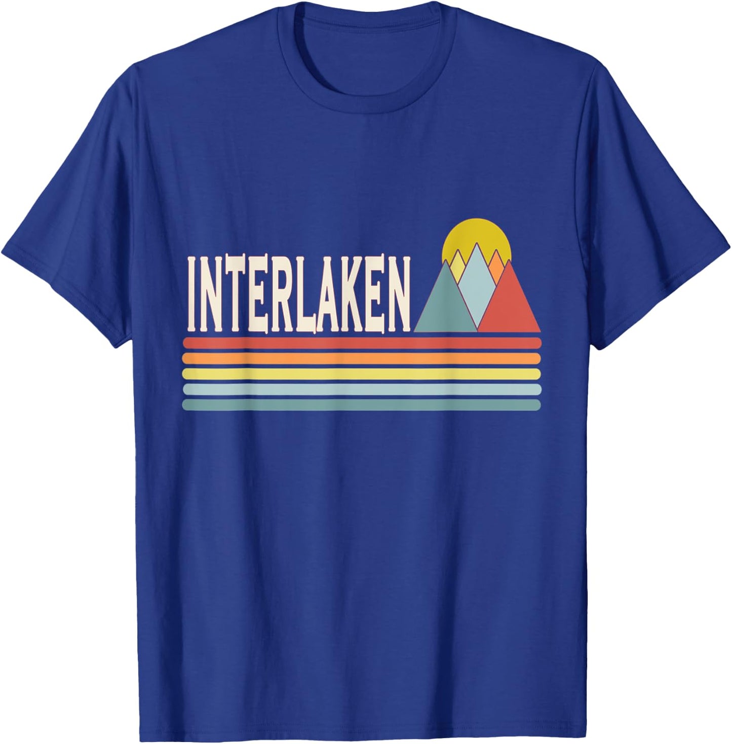 Retro style Interlaken Switzerland outdoors T-Shirt - T-Shirt | Royal