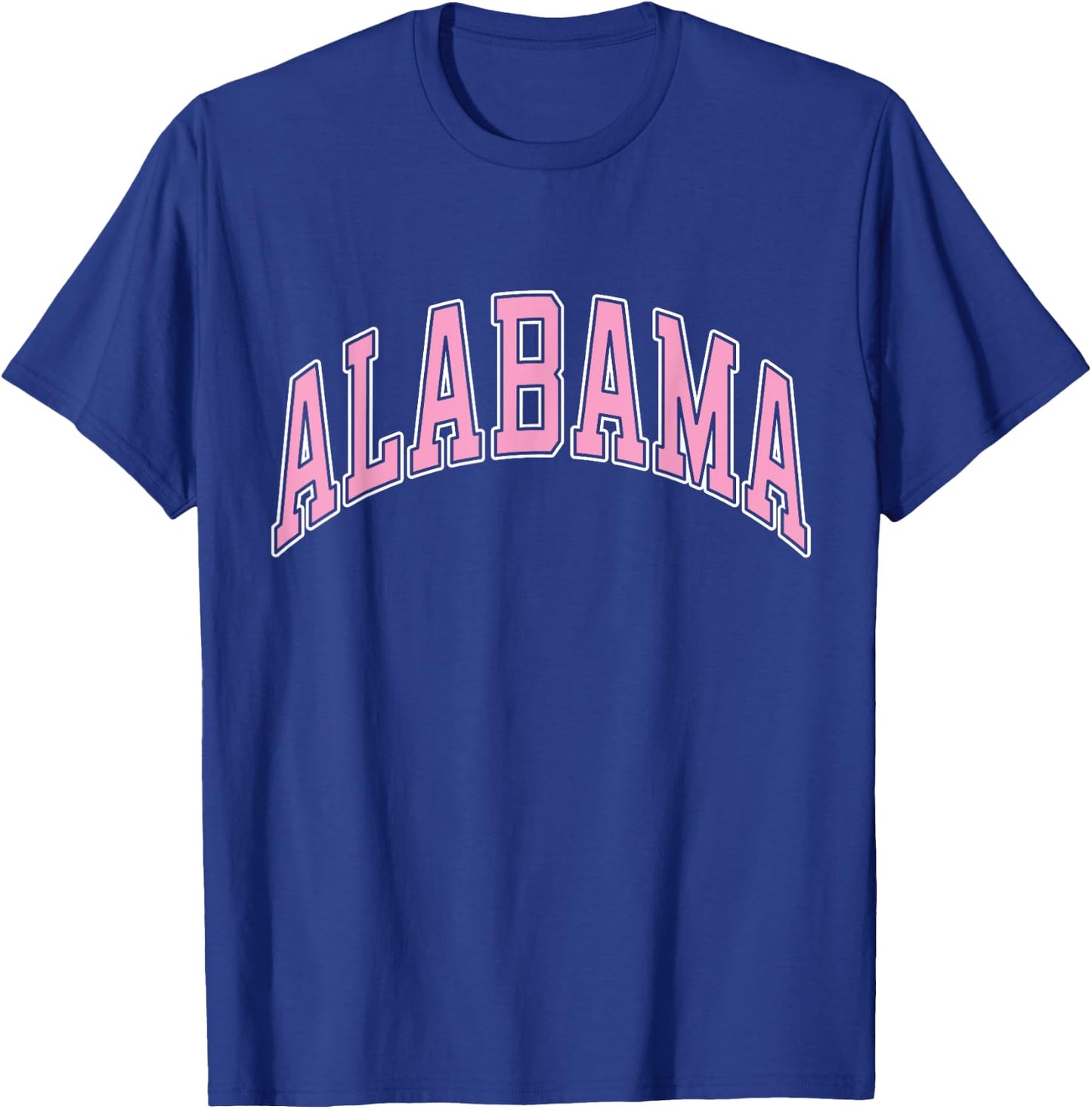 Alabama Varsity Style Pink Text T-Shirt - T-Shirt | Royal