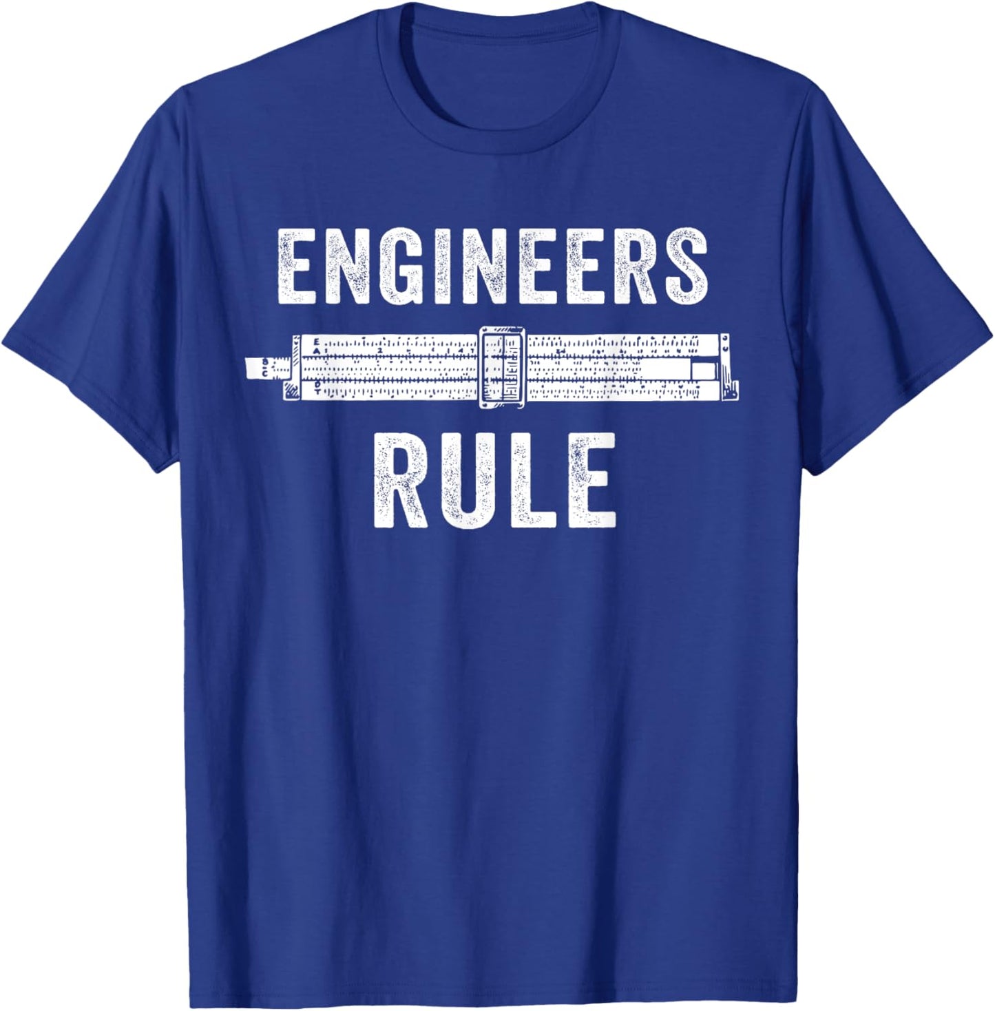 Engineers Rule Slide Rule Mechanical Analog Calculator T-Shirt - T-Shirt | Royal