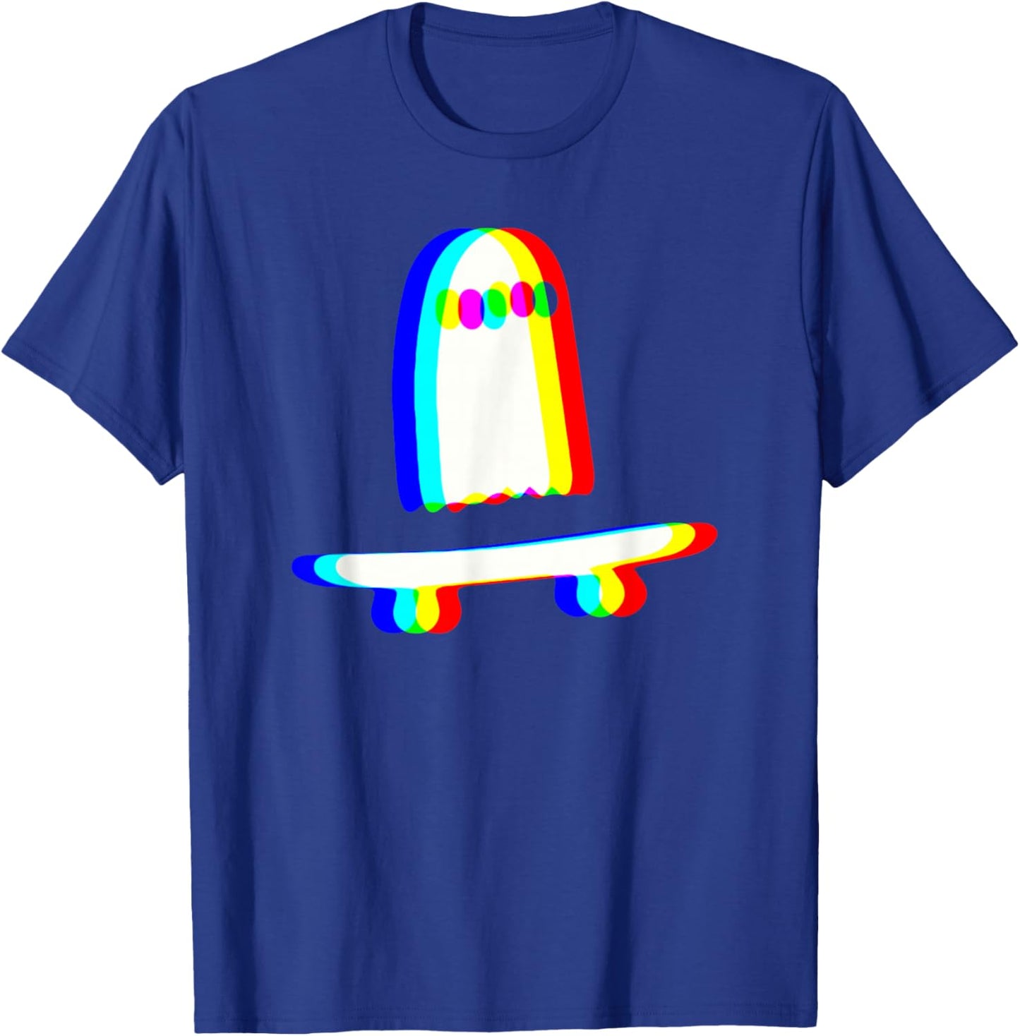 Ghost Skateboard Vaporwave Techno Rave EDM Music Halloween T-Shirt - T-Shirt | Royal