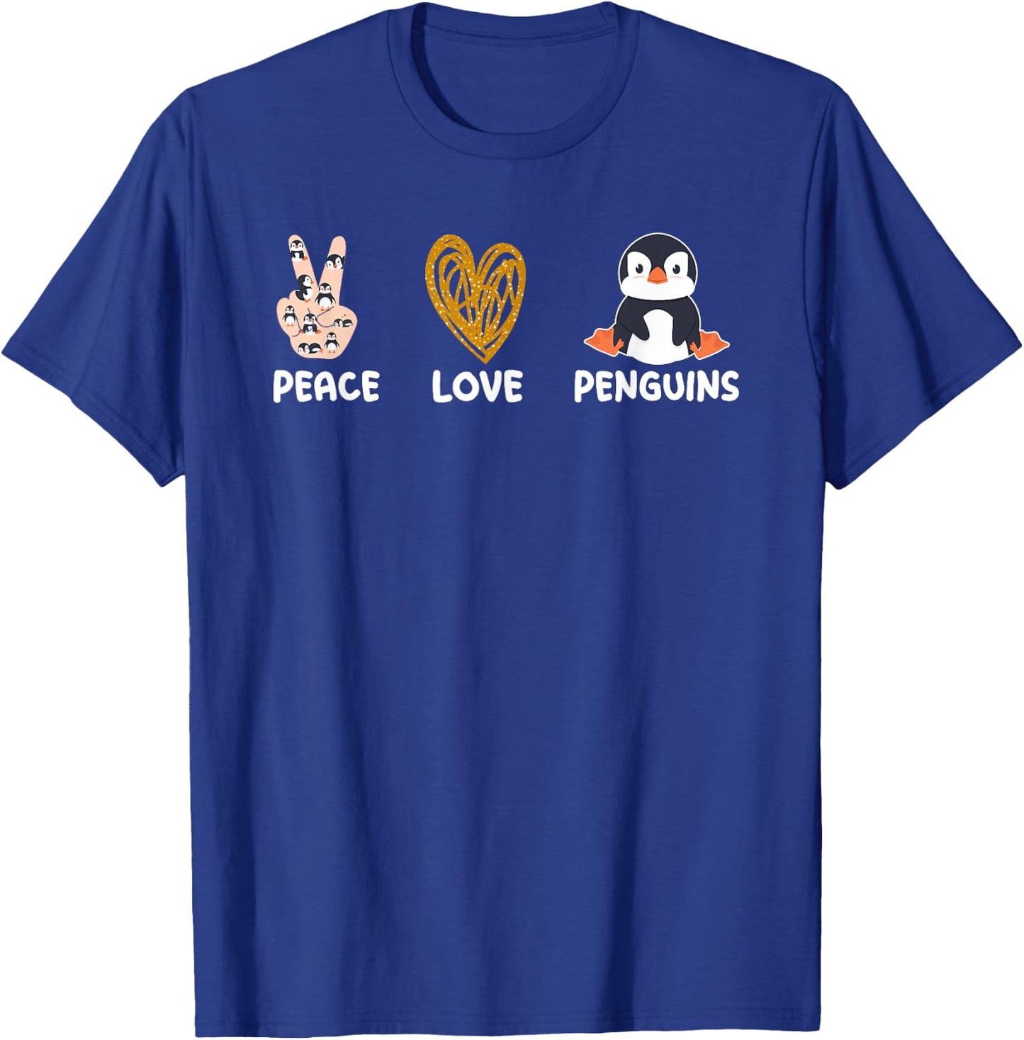 Funny Penguin Peace Love Penguins Kids T-Shirt - T-Shirt | Royal