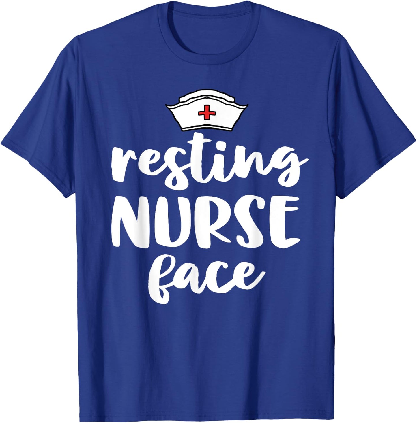 Nurse Gifts Funny Nursing Resting Nurse Face T-Shirt - T-Shirt | Royal
