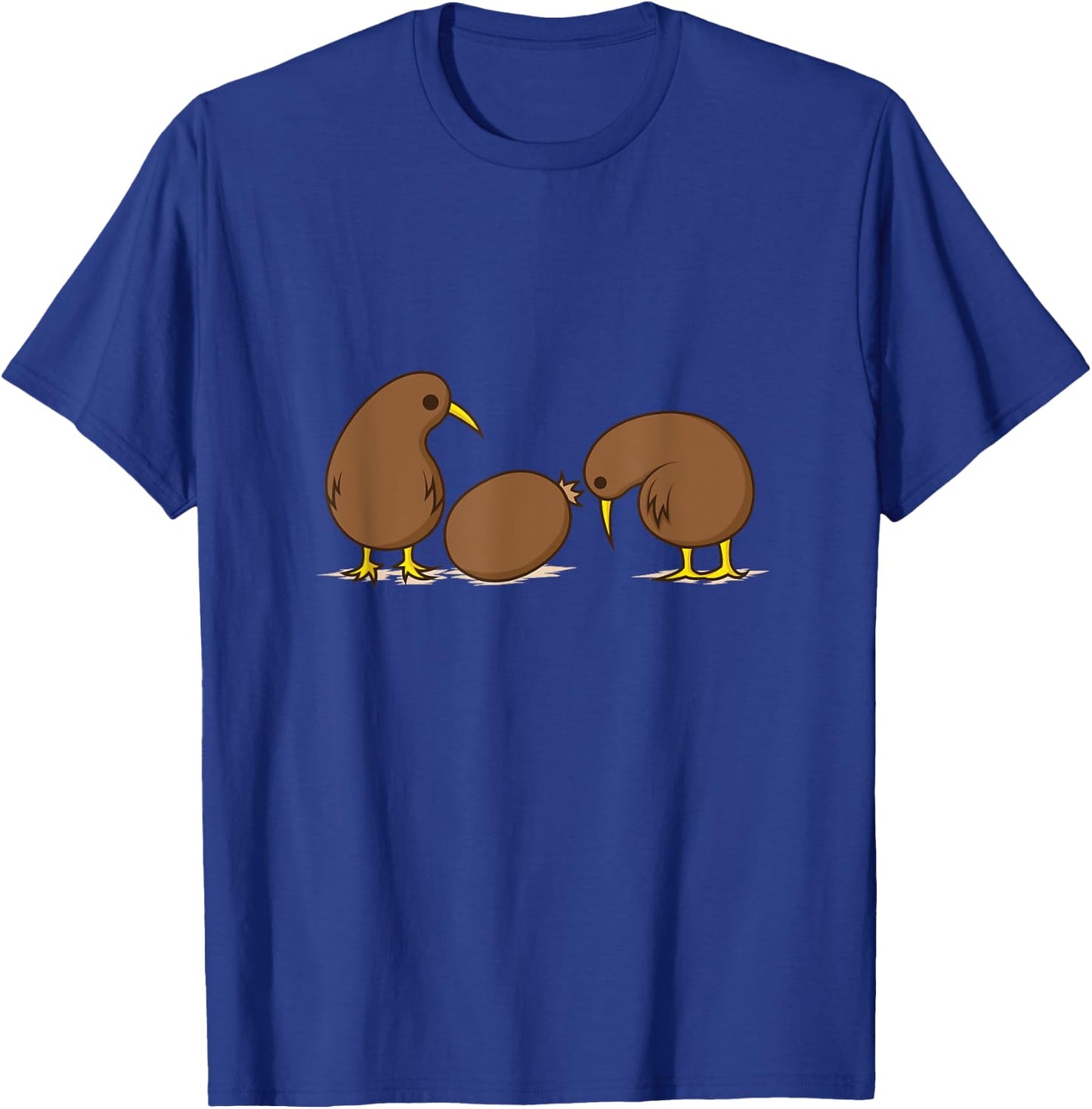 Two Kiwi Birds with one Kiwi Fruit T-Shirt - T-Shirt | Royal