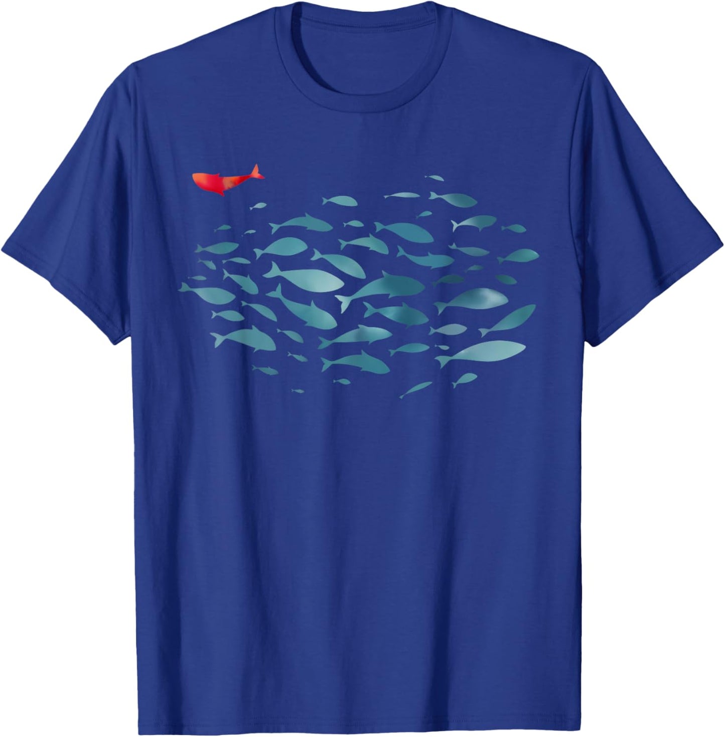 Fish Swim Against The Current Christian Bible Inspirational T-Shirt - T-Shirt | Royal
