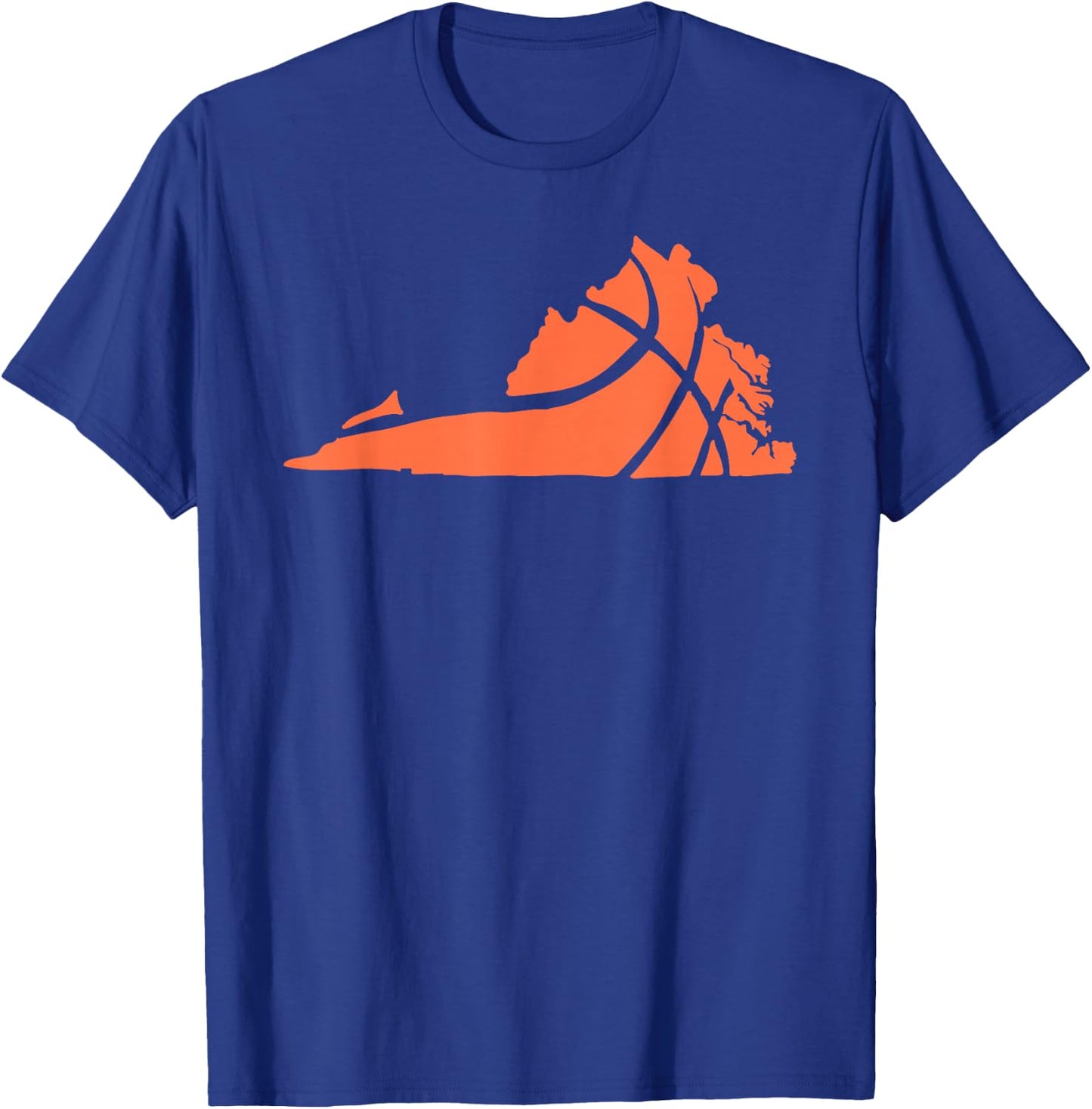 State of Virginia Basketball Design Graphic T-Shirt - T-Shirt | Royal
