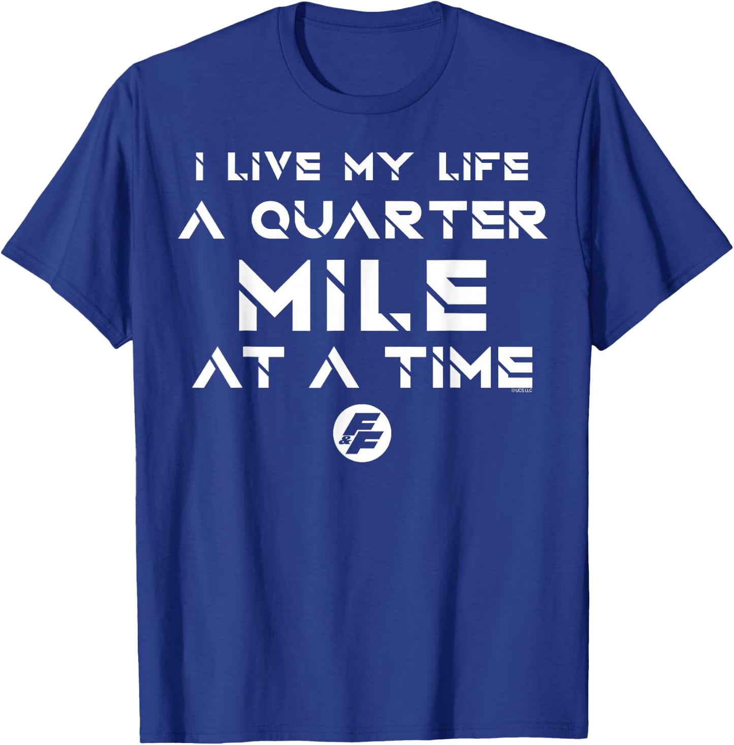 Fast & Furious Life at A Quarter Mile at A Time Word Stack T-Shirt - T-Shirt | Royal