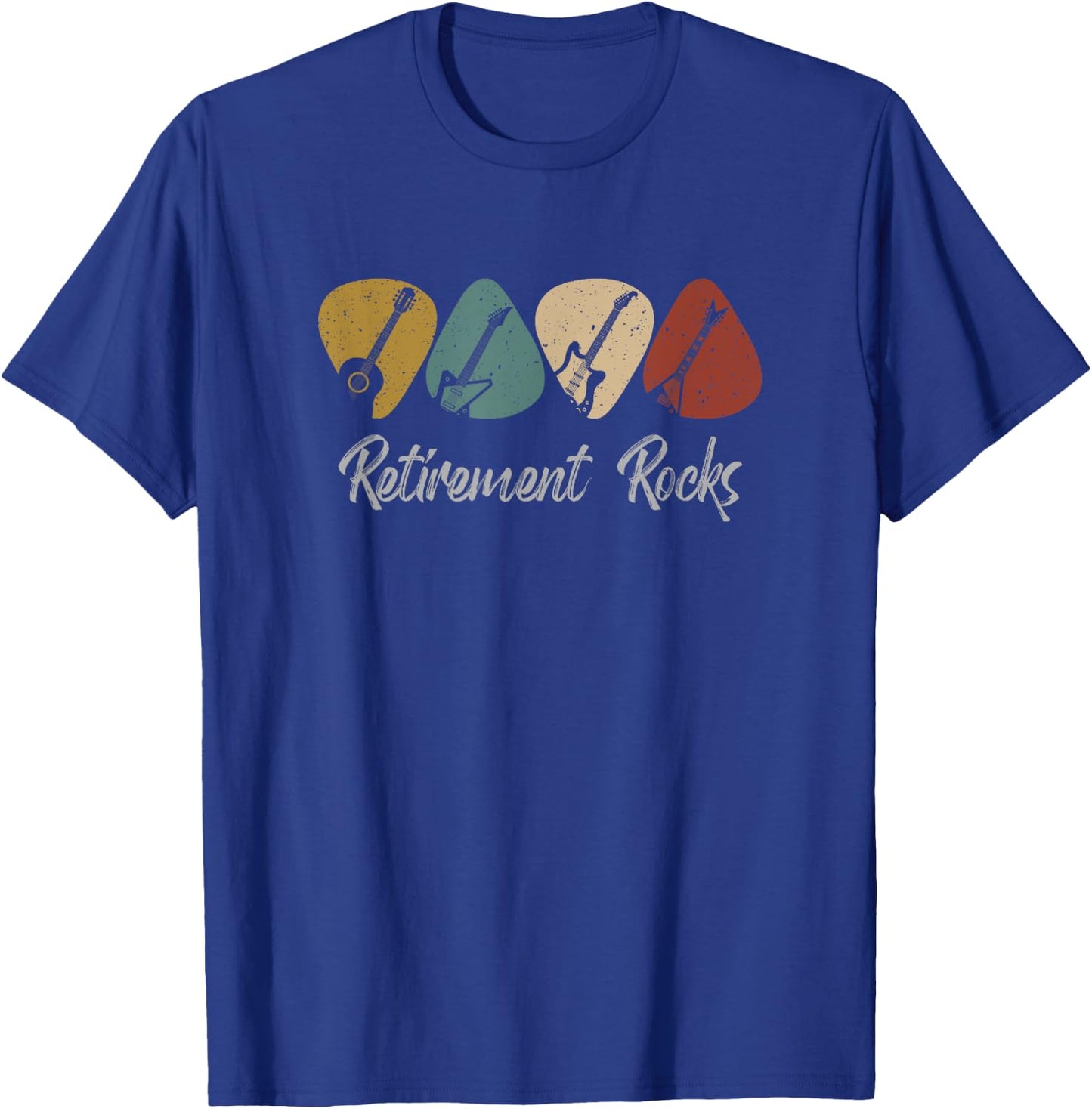 RETIREMENT ROCKS - Musician Guitar Pick Guitars Guitarists T-Shirt - T-Shirt | Royal