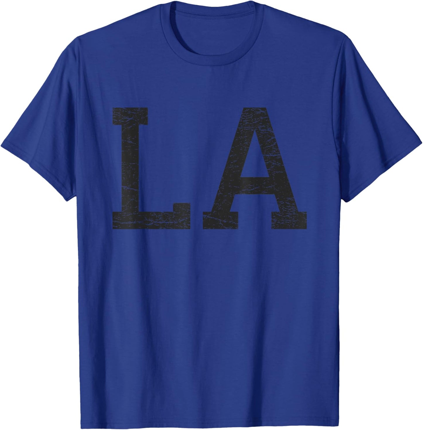 Los Angeles Women Men | Cool Black Text Distressed LA T-Shirt - T-Shirt | Royal