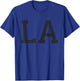 Los Angeles Women Men | Cool Black Text Distressed LA T-Shirt - T-Shirt | Royal