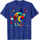 Geometric Minimalism Modern Illustration Moorhen Bird Art T-Shirt - T-Shirt | Royal