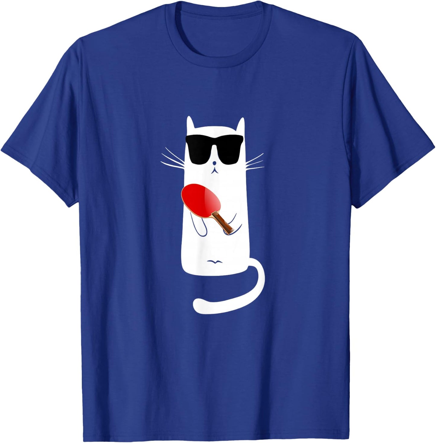 Funny Cat Wearing Sunglasses Playing Ping Pong T-Shirt - T-Shirt | Royal