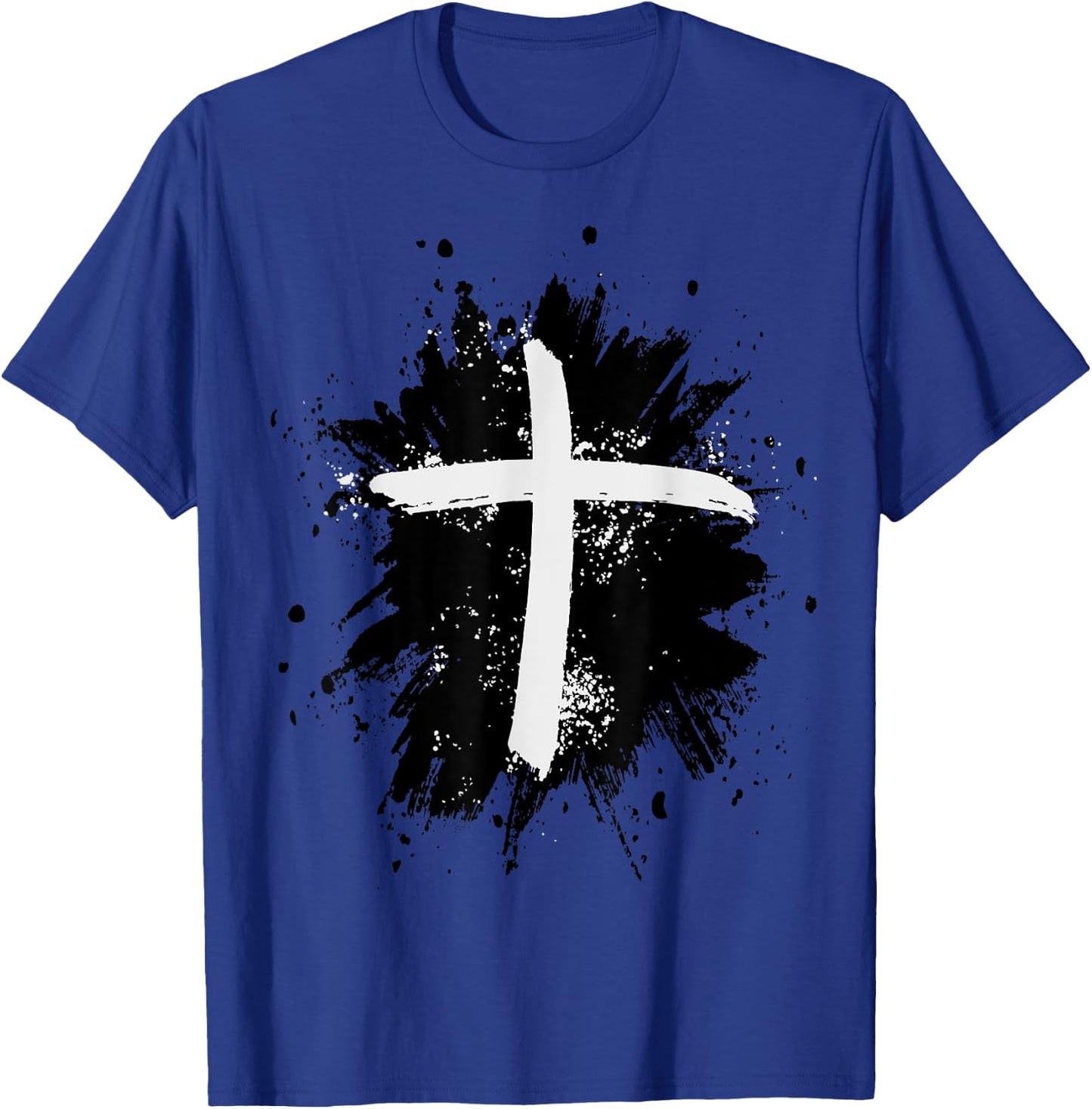 Black and White Jesus Cross Religion Sign T-Shirt - T-Shirt | Royal