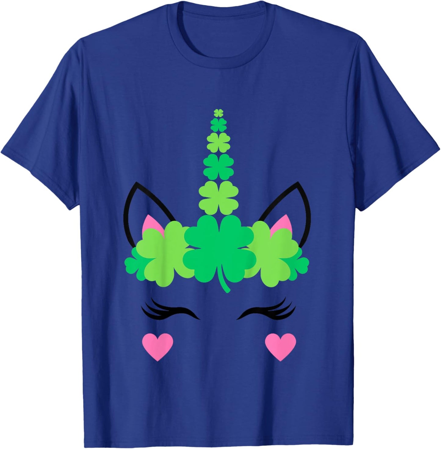 Kids Girls St Patricks Day Unicorn Toddler Irish Shamrock Clover T-Shirt - T-Shirt | Royal