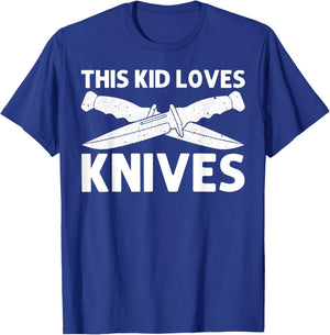 Cute Knife Design For Kids Boys Knife Collector Collection T-Shirt - T-Shirt | Royal