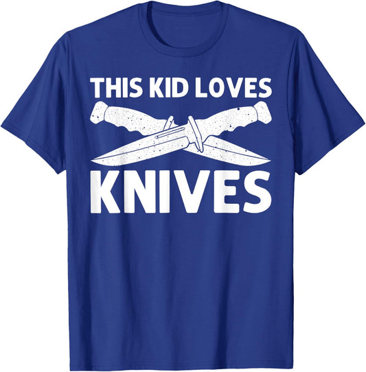 Cute Knife Design For Kids Boys Knife Collector Collection T-Shirt - T-Shirt | Royal