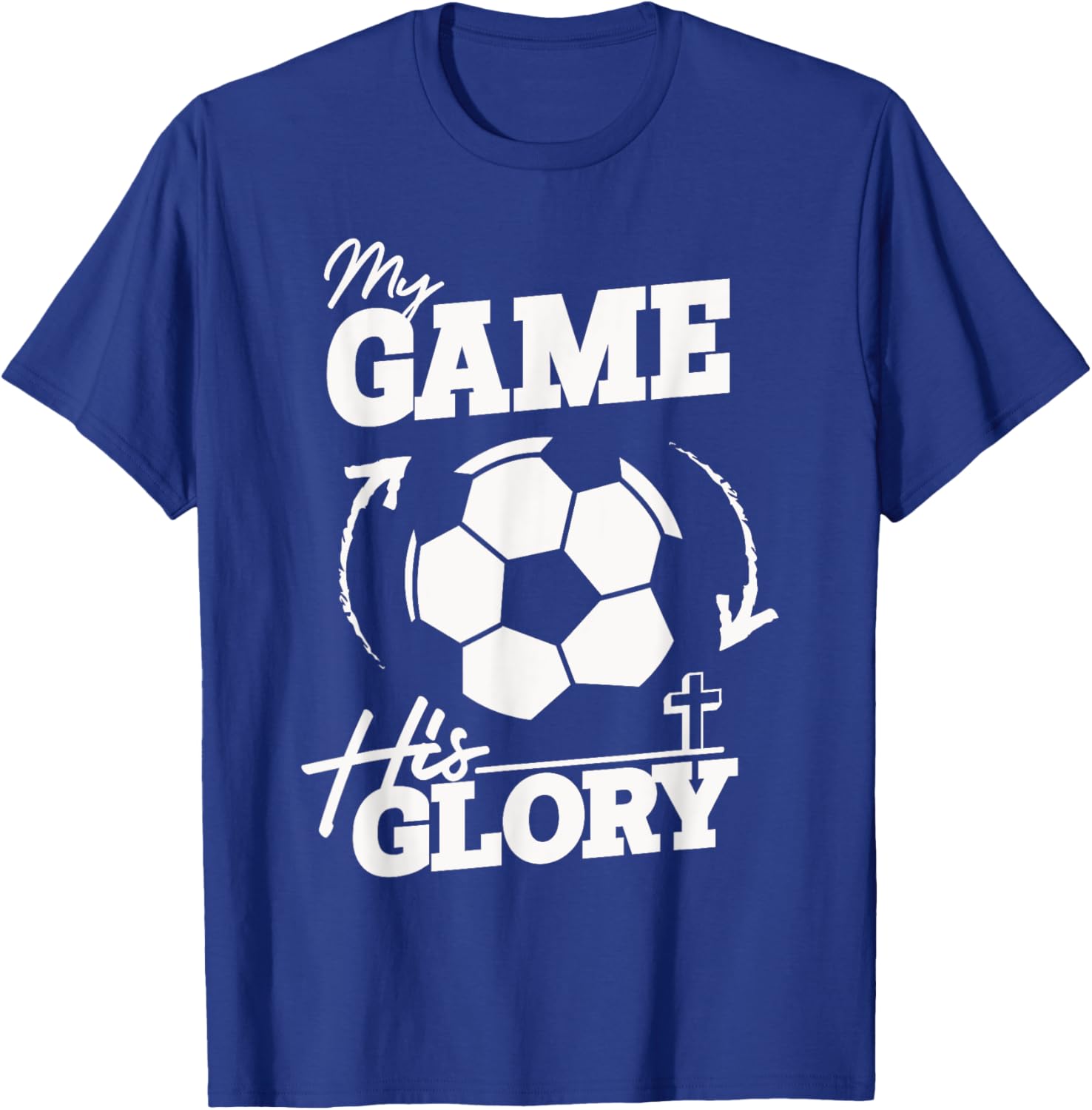 My Game His Glory - Teen Boy Christian Soccer T-Shirt - T-Shirt | Royal