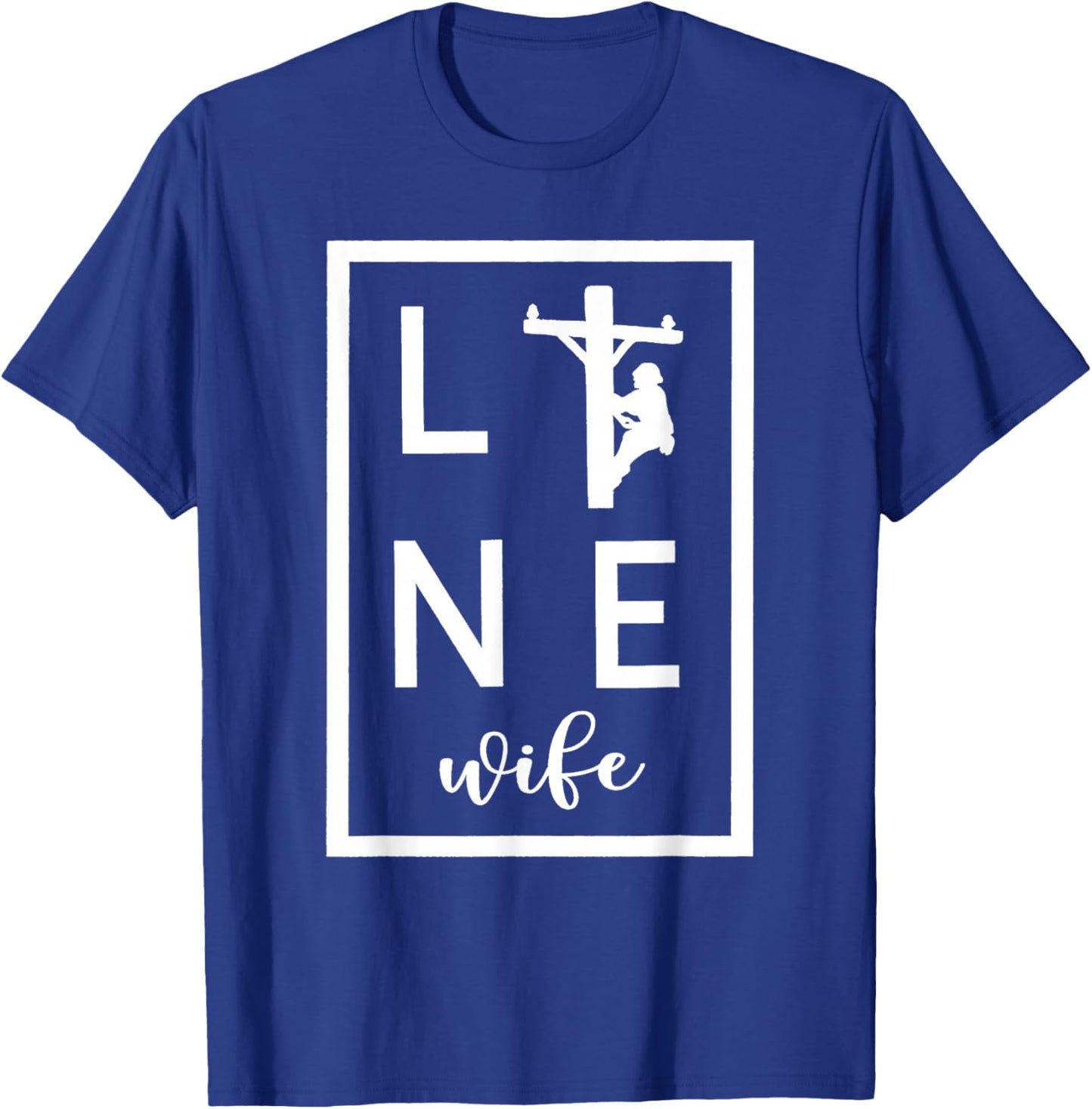 Wifey Line Wife Love My Lineman T-Shirt - T-Shirt | Royal
