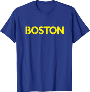 Retro Yellow Boston Vintage Throwback Running T-Shirt - T-Shirt | Royal