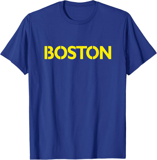 Retro Yellow Boston Vintage Throwback Running T-Shirt - T-Shirt | Royal
