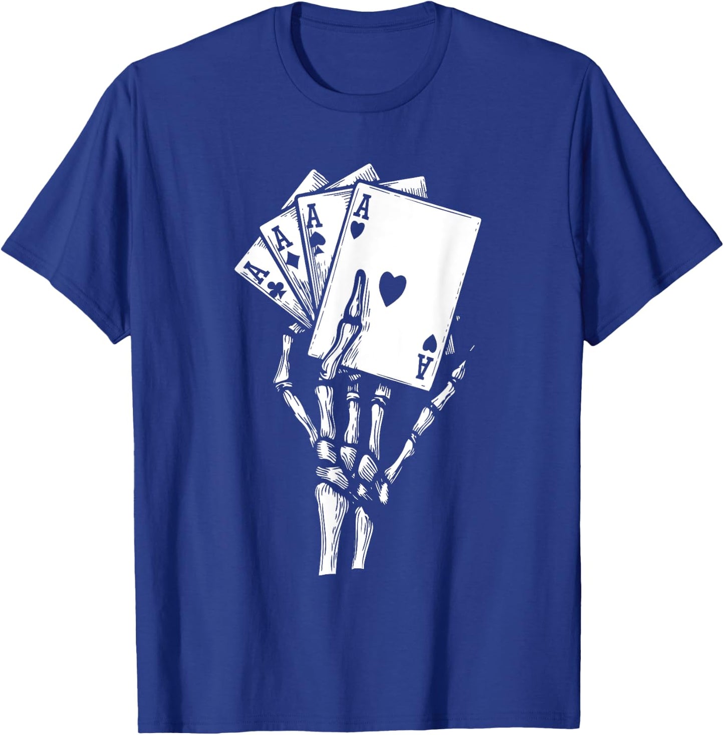 Skeleton Hand Playing Card Lazy Halloween Costume Poker T-Shirt - T-Shirt | Royal