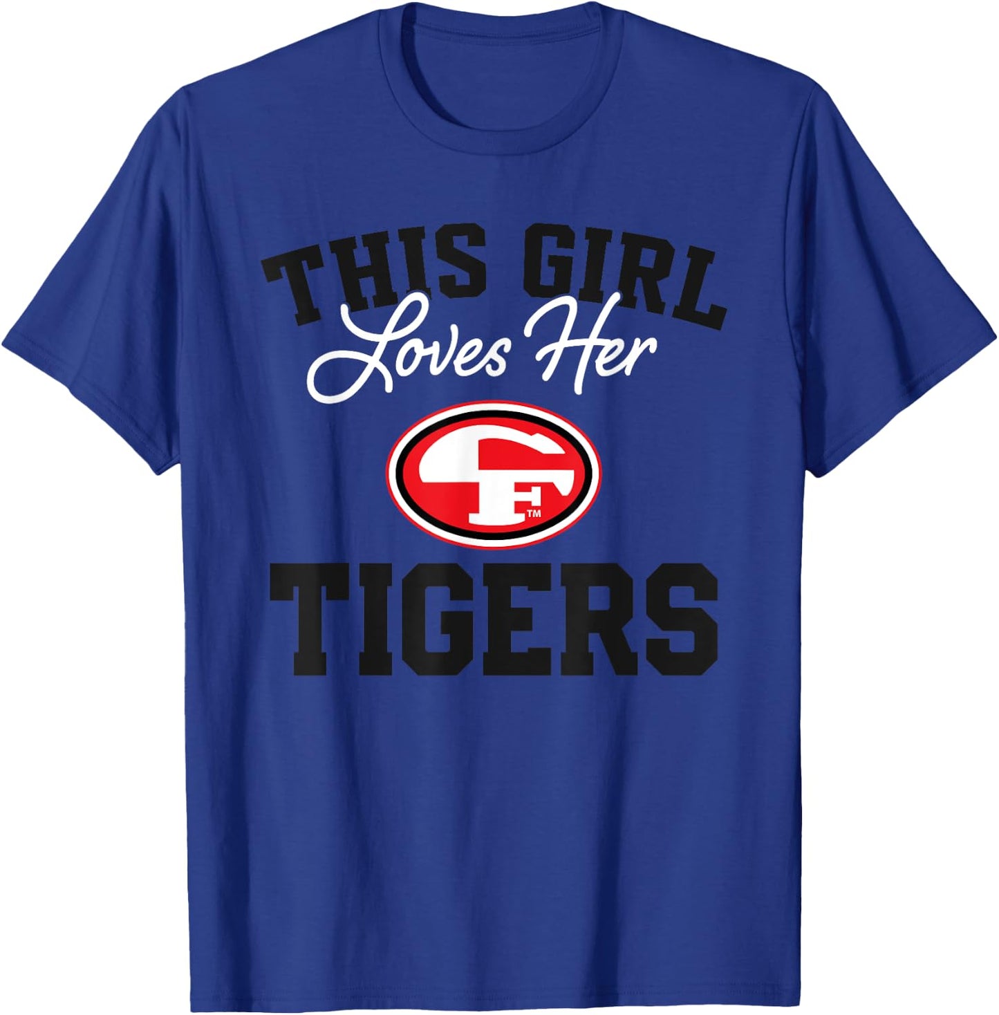 Cedar Falls Tigers Logo This Girl Loves Her HS T-Shirt - T-Shirt | Royal