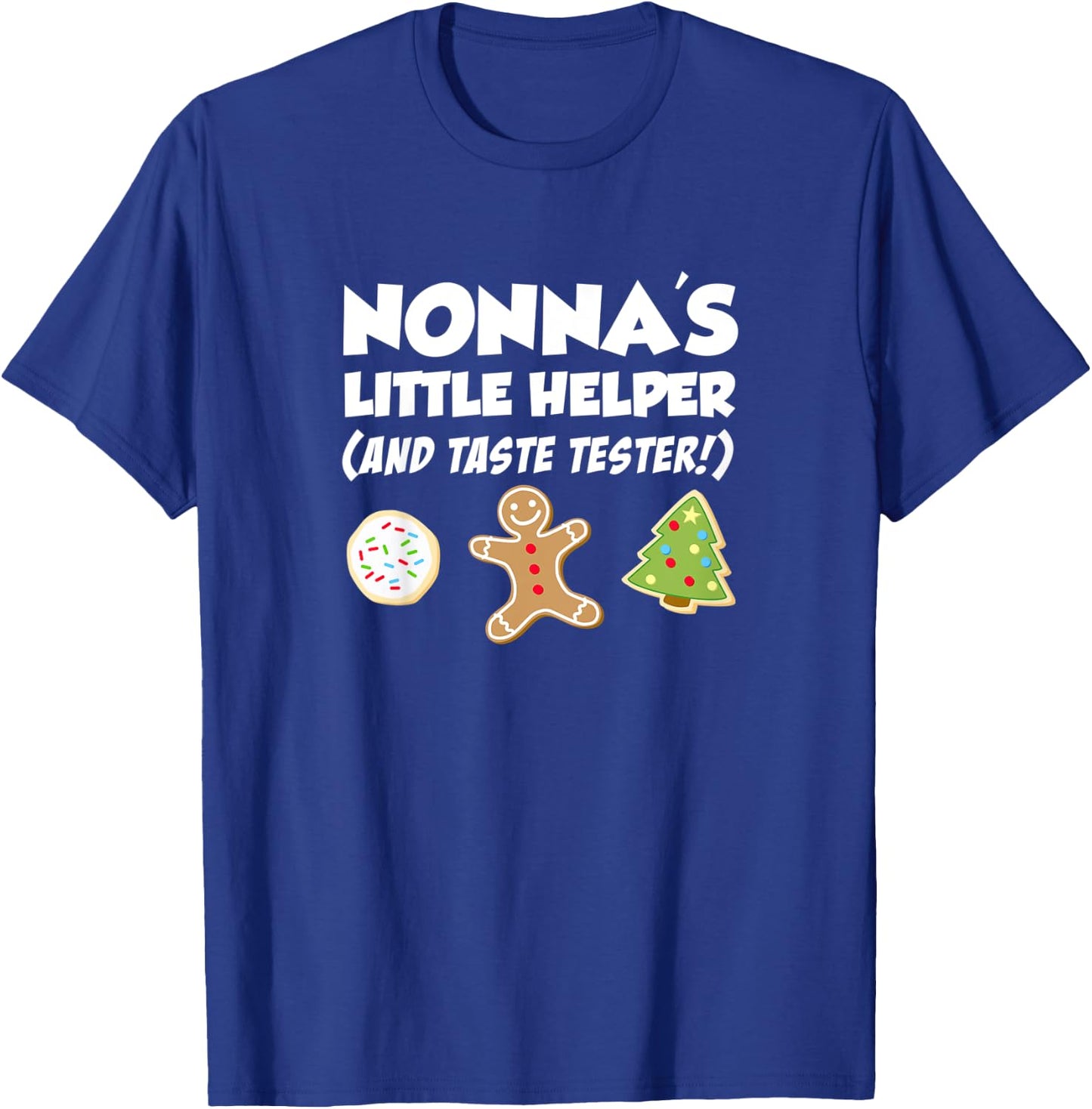 Kids Nonna's Little Helper Christmas Cookie Baking T-Shirt - T-Shirt | Royal