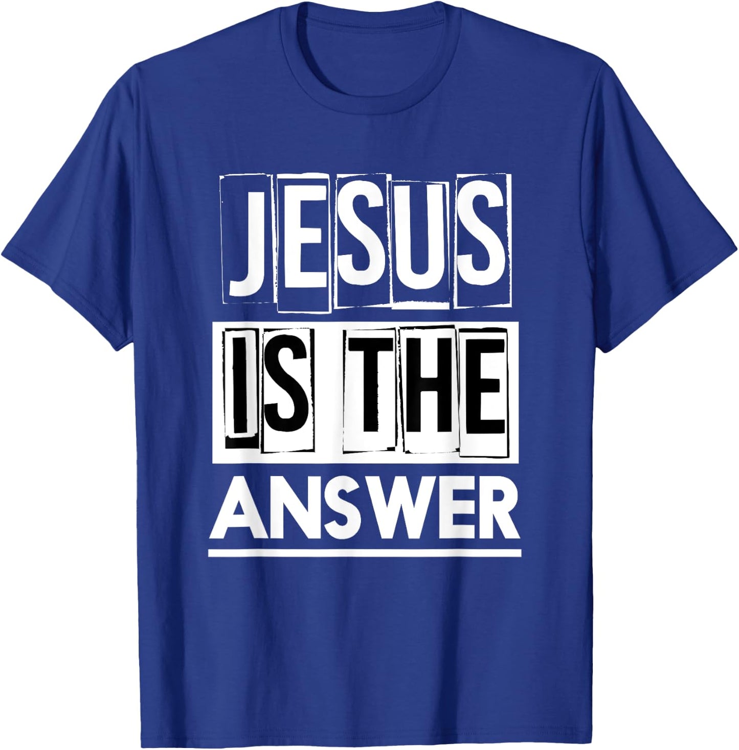 Jesus Quotes Jesus Is The Answer - Men's Black Small Classic Fit Short Sleeve T-Shirt - T-Shirt | Royal