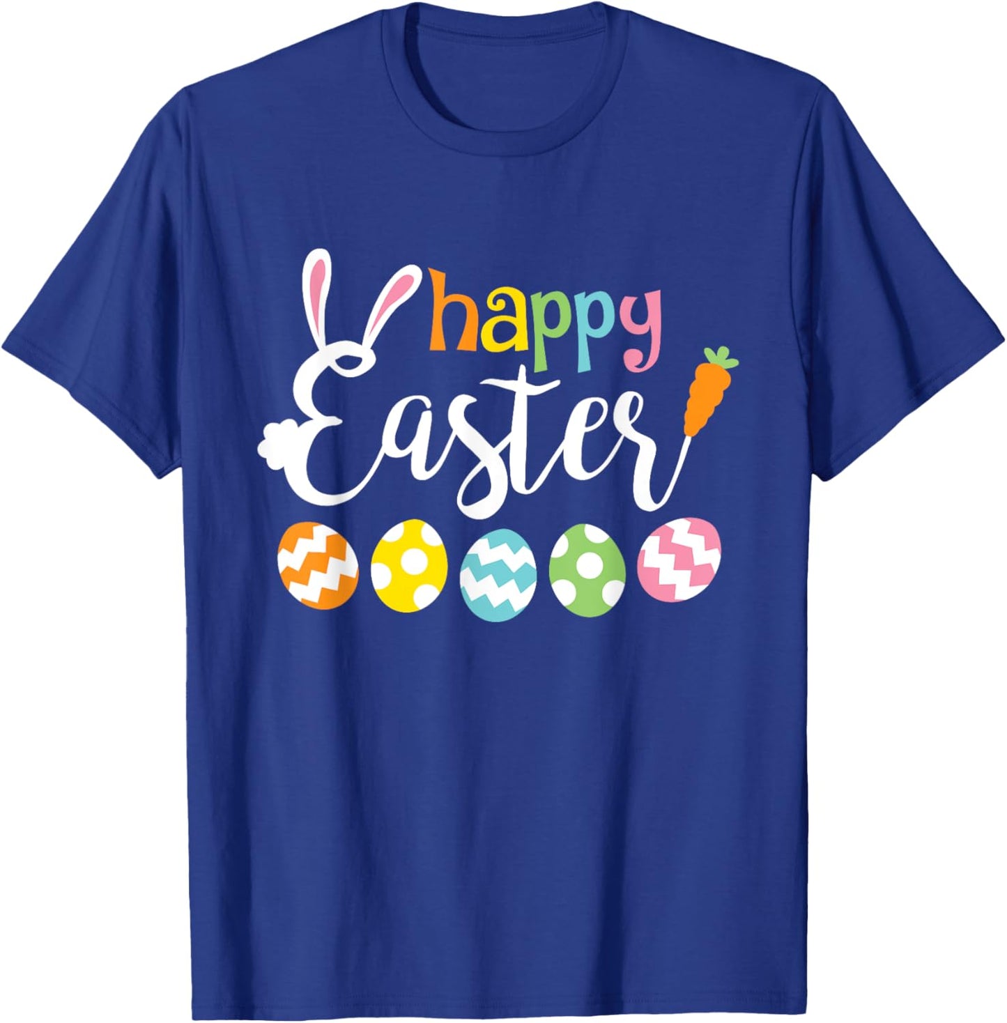 Happy Easter Bunny Rabbit Face Funny Easter Day Women Girls T-Shirt - T-Shirt | Royal
