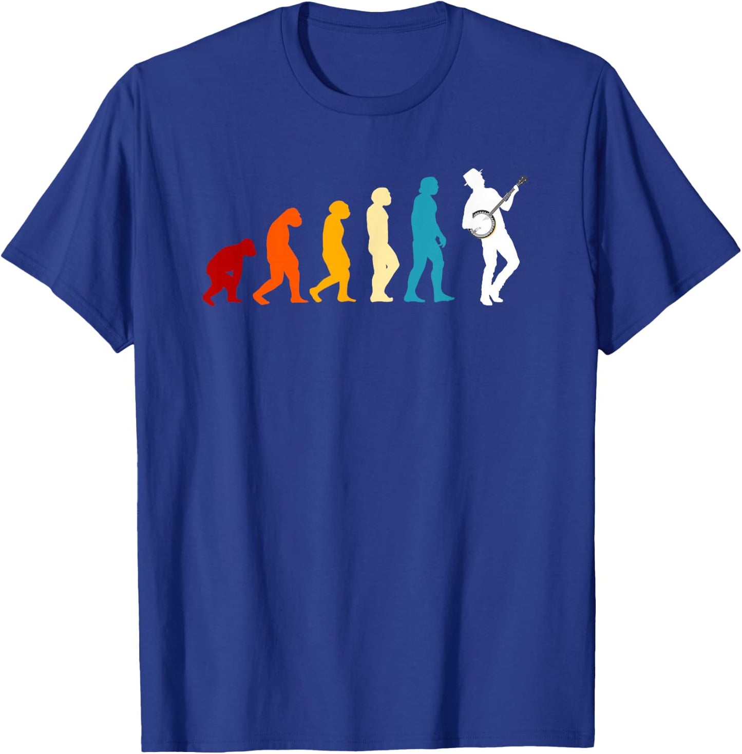 Great Banjo Evolution Gift Bluegrass Music T-Shirt - T-Shirt | Royal