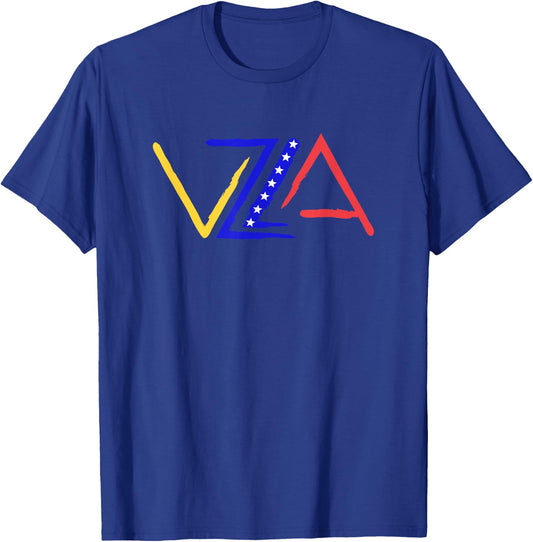 VZLA Logo 7 stars flag Venezuela T-Shirt - T-Shirt | Royal