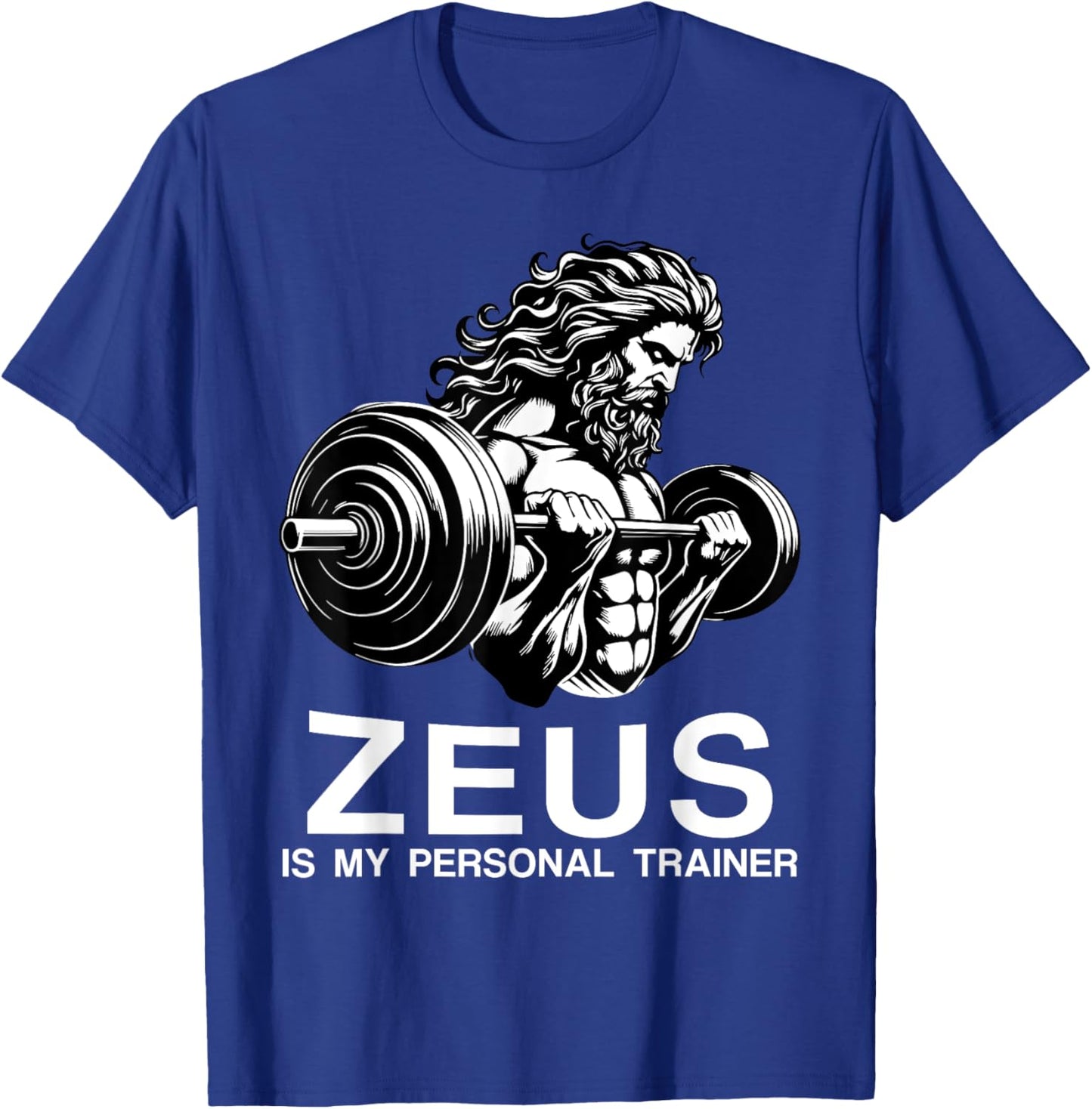 Zeus Greek God Bodybuilder Gym Fitness Workout T-Shirt - T-Shirt | Royal