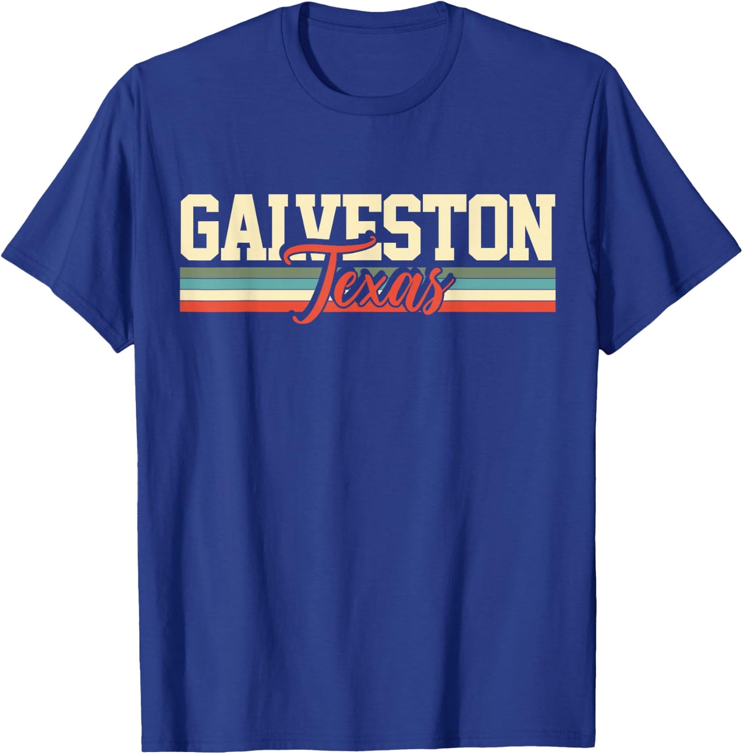 Galveston Texas Retro Vintage T-Shirt - T-Shirt | Royal