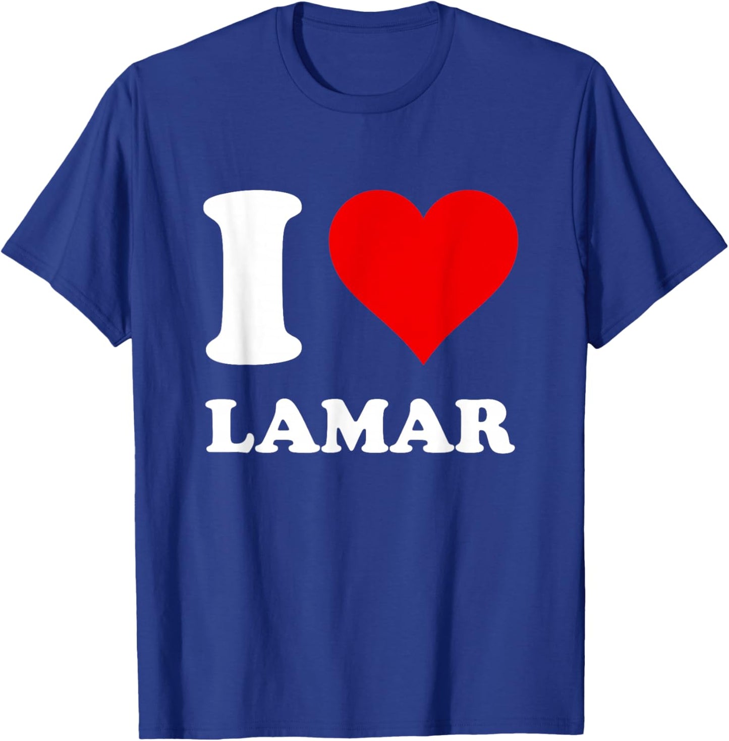 Red Heart I Love Lamar T-Shirt - T-Shirt | Royal