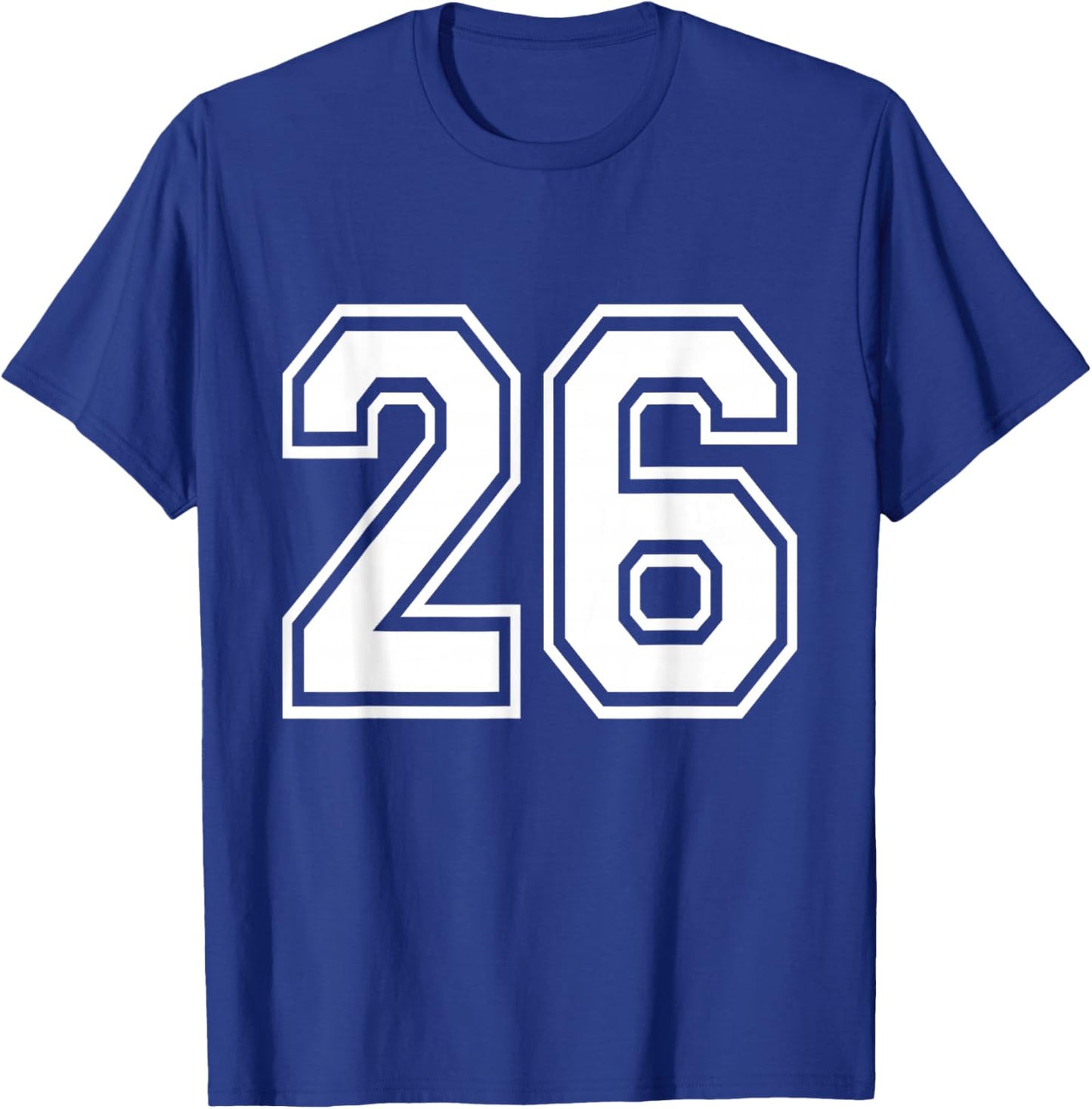 Number 26 Varsity Sports Team Jersey 26th Birthday 26 Years T-Shirt - T-Shirt | Royal