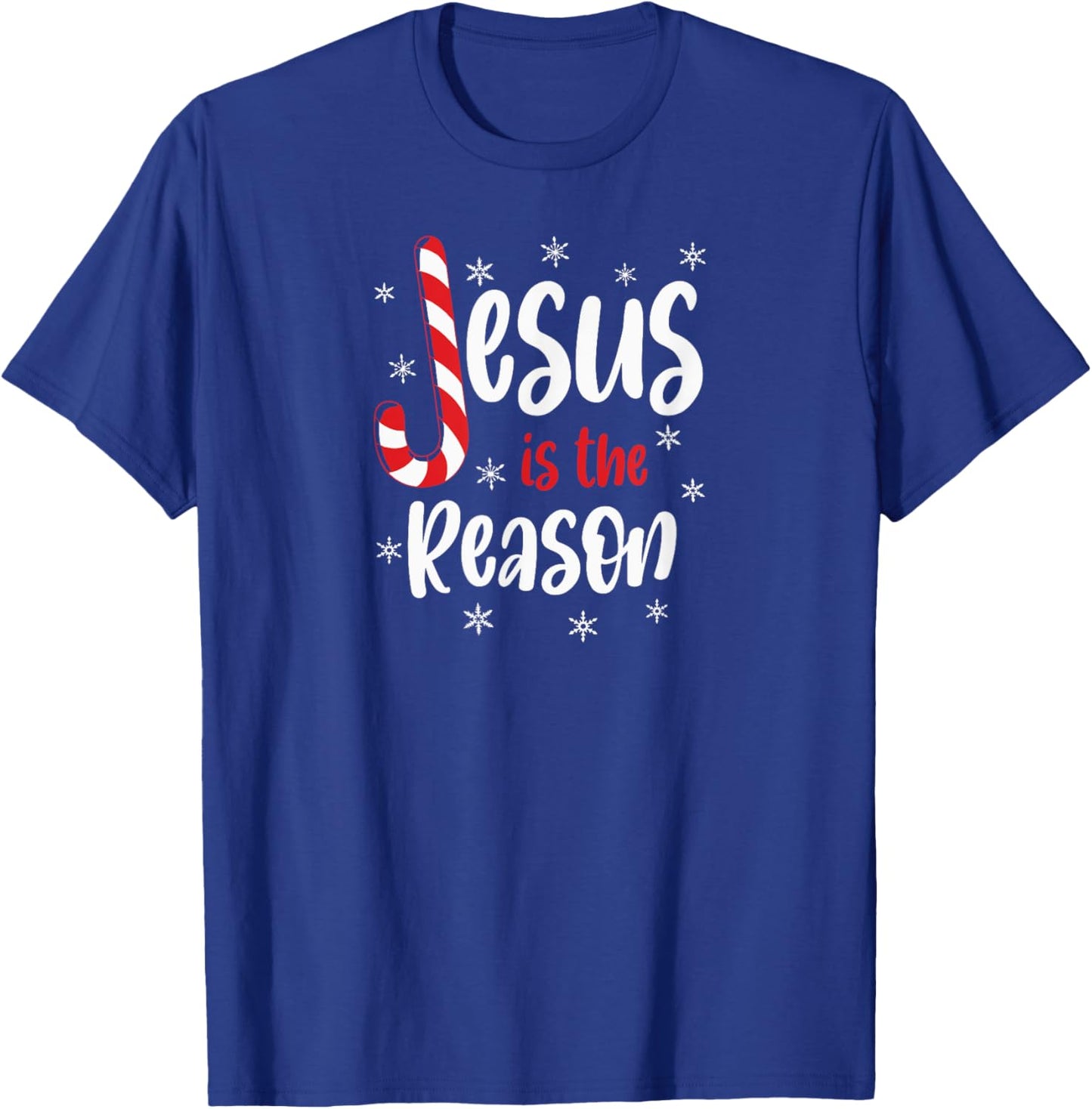 Christian Jesus Is The Reason Candy Cane Religious T-Shirt - T-Shirt | Royal