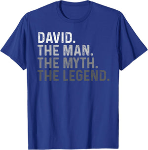 David The Man The Myth The Legend Funny Name David T-Shirt - T-Shirt | Royal
