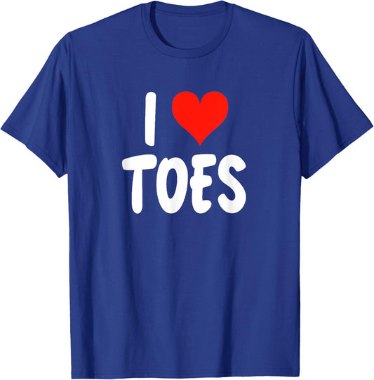 I Love Toes Heart Funny Cute Sarcastic Podiatrist Podiatry T-Shirt - T-Shirt | Royal