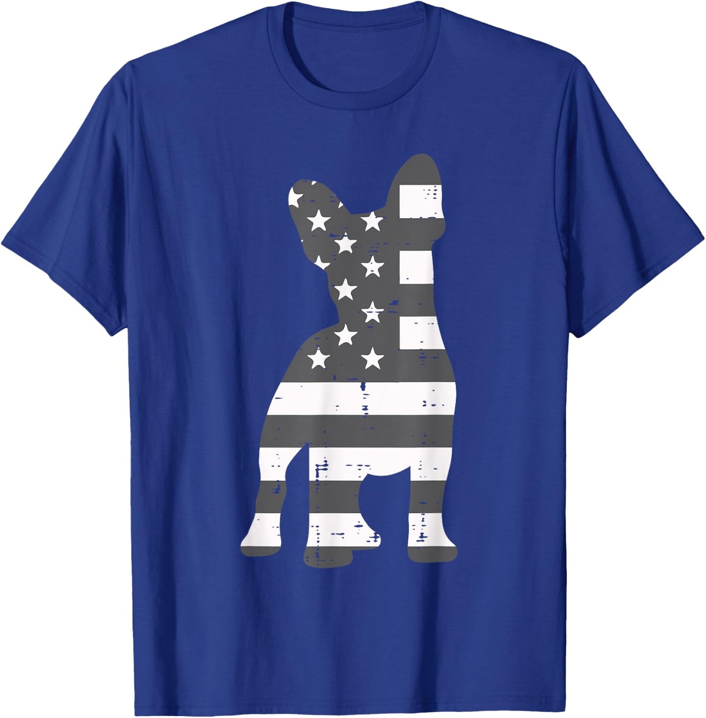 Gray US Flag French Bulldog Frenchie Patriotic 4th Of July T-Shirt - T-Shirt | Royal