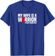 My Wife is a Warrior Red Ribbon Stroke Awareness T-Shirt - T-Shirt | Royal