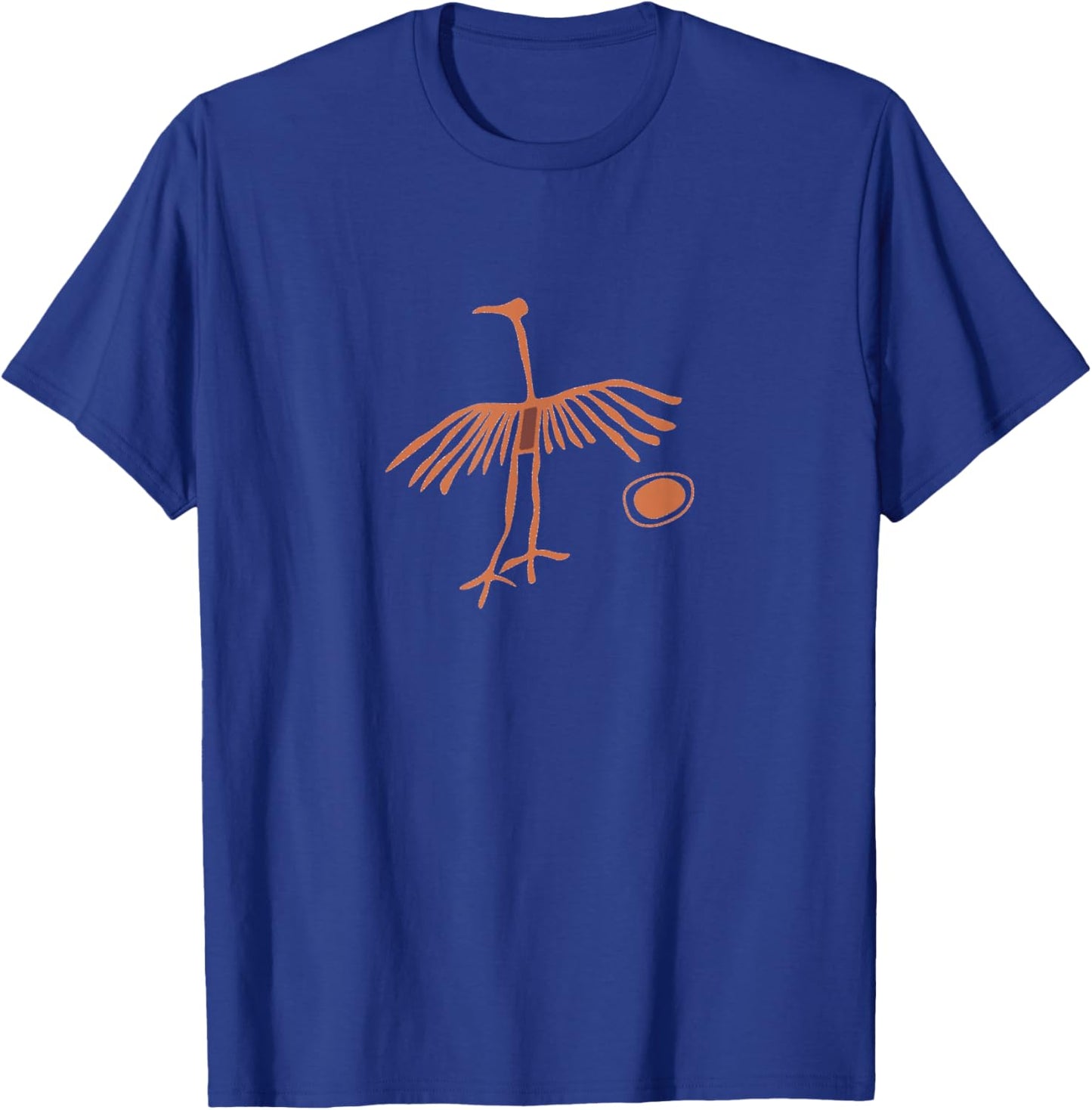 Petroglyph Crane and Sun T-Shirt - T-Shirt | Royal