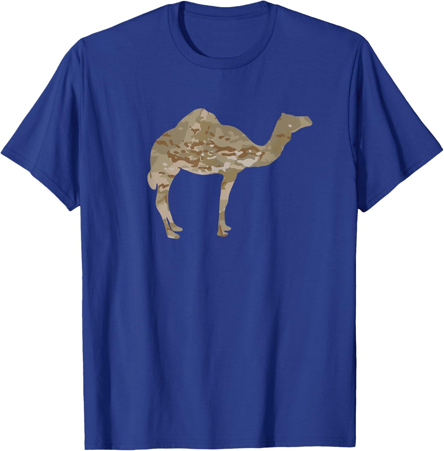 Desert Camo One-Hump Camel Lover Gift Military Camouflage T-Shirt - T-Shirt | Royal