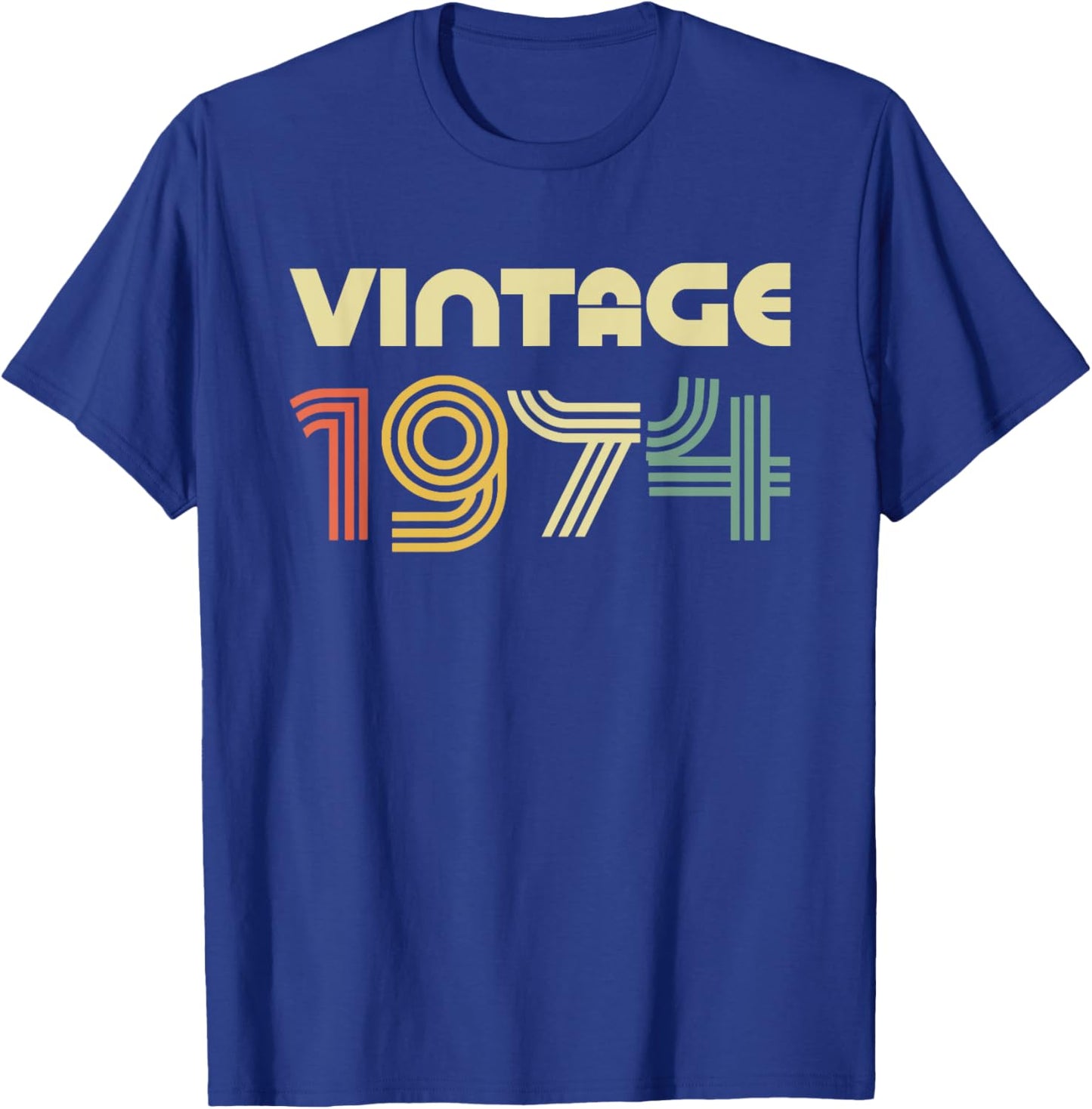 Vintage 1974 Shirt Men Women 52nd Birthday T-Shirt - T-Shirt | Royal
