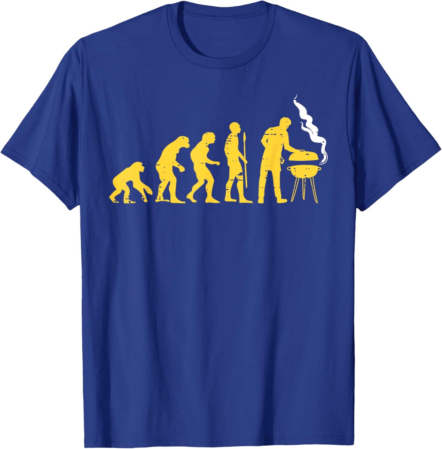Human Evolution Grilling Funny Bbq Meat Smoking Grill Master T-Shirt - T-Shirt | Royal