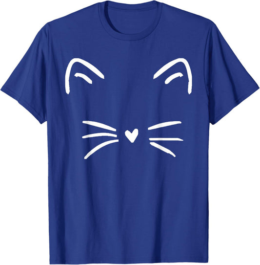 Funny Cute Cat Face Heart Nose Cat Lover T-Shirt - T-Shirt | Royal