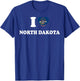 I Love North Dakota Shirt I Heart North Dakota Flag T-Shirt - T-Shirt | Royal