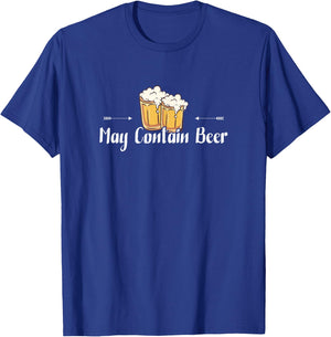 May Contain Beer - Cute Alcohol Lover Beer Drinking Gift T-Shirt - T-Shirt | Royal