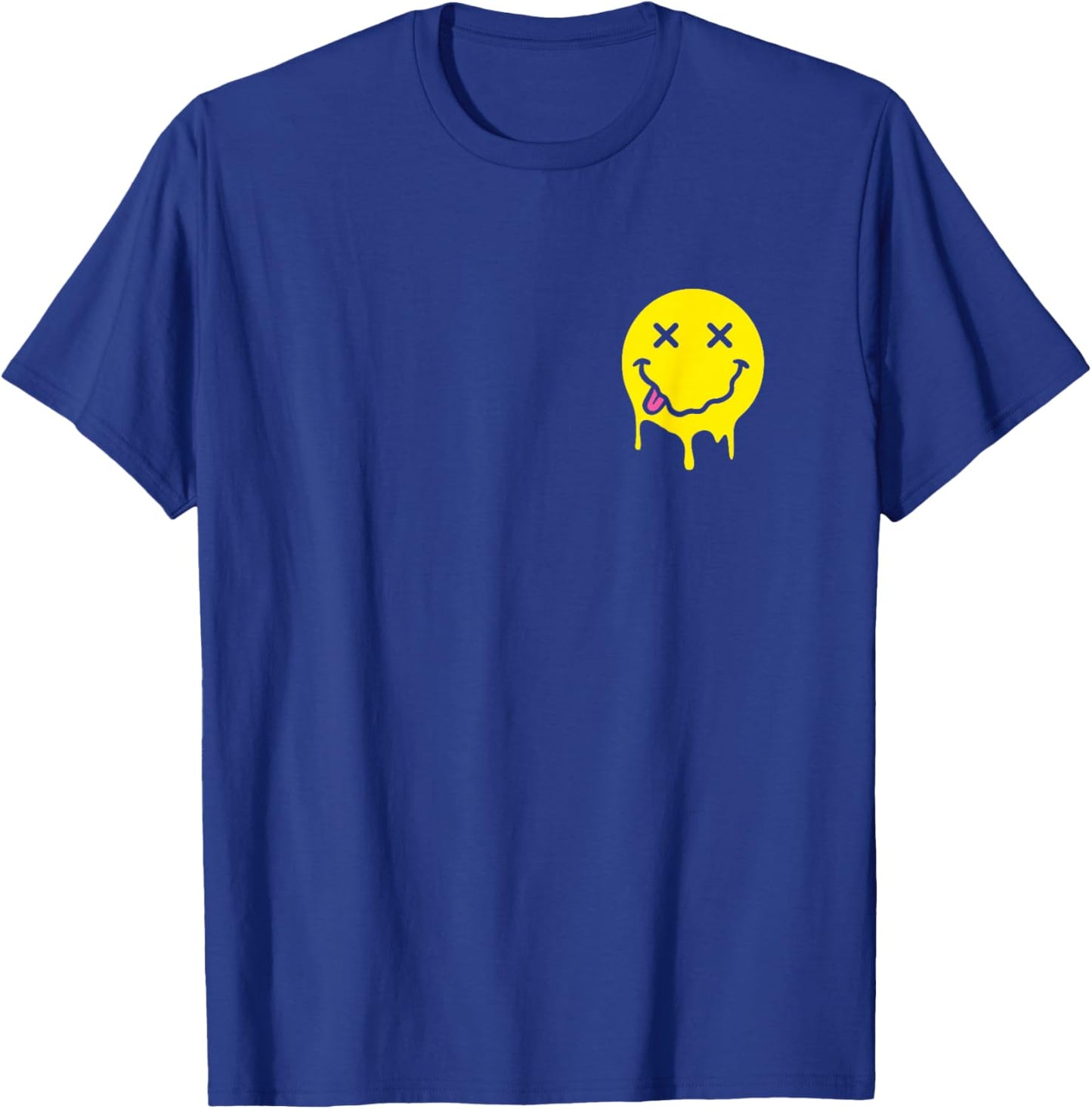 Melting Yellow Smile Funny Smiling Melted Dripping Face Cute T-Shirt - T-Shirt | Royal